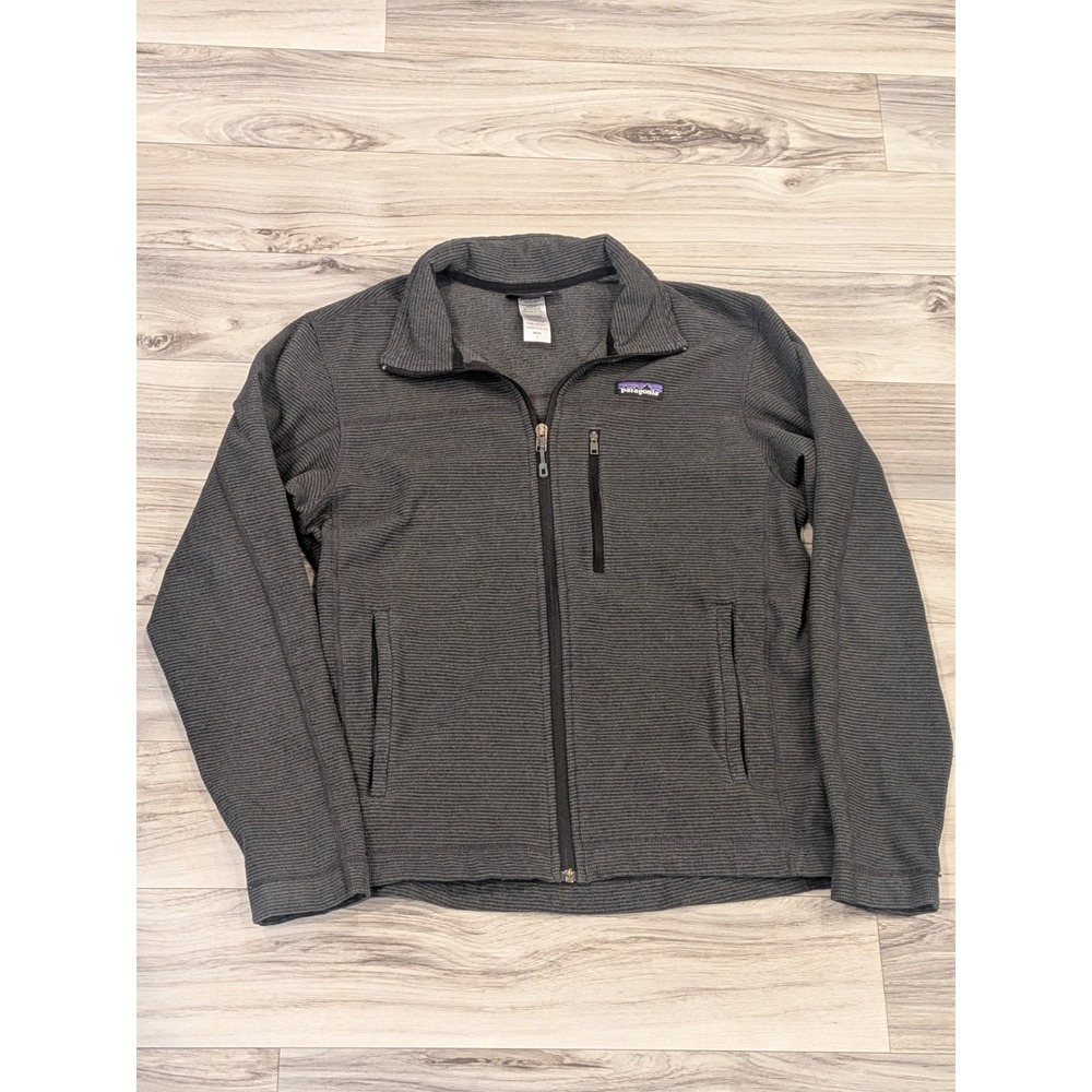 Patagonia Oakes Men's Full Zip Grid Fleece Jacket  Small Forge Grey 27315